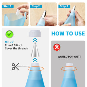 Kasmoire pastry bag couplers for quick tip changes