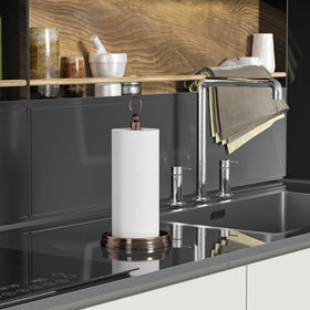 Kasunto paper towel holder brushed nickel finish for modern kitchens