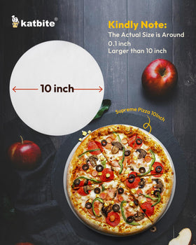 Katbite 10-inch parchment liner lining a cake pan for effortless release.