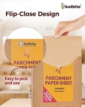 Katbite parchment withstands freezer to oven temps for versatile cooking.
