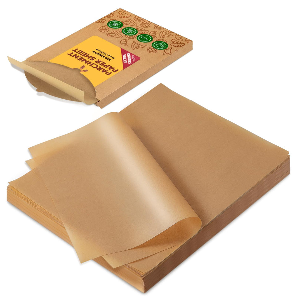 Katbite 350Pcs parchment sheets in 9x13 inch size for easy prep and even baking.