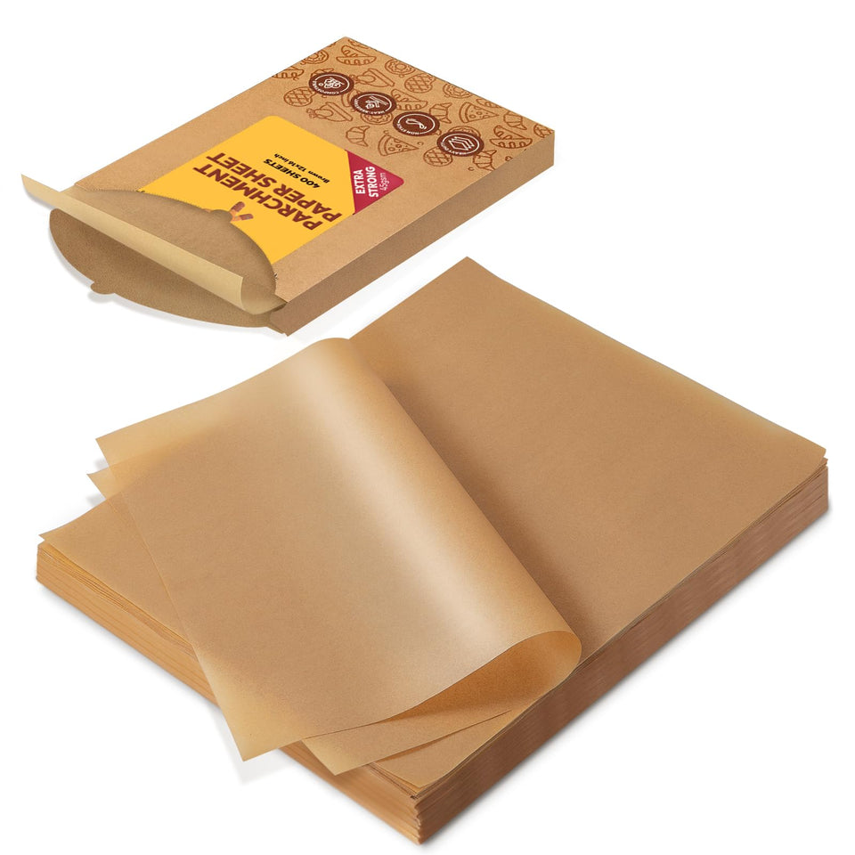 Katbite parchment sheets 12x16 inches for half-sheet pans with non-stick surface.