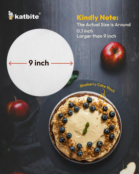 Katbite 9-inch parchment rounds used as air fryer liners for quick meals.