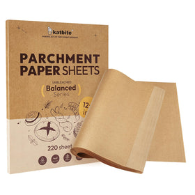 Katbite Balanced Series 12x16 pre-cut parchment sheets for convenient, non-stick baking