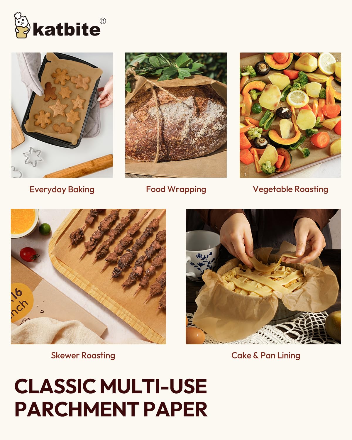 Katbite Balanced oven, air fryer, and microwave safe parchment paper