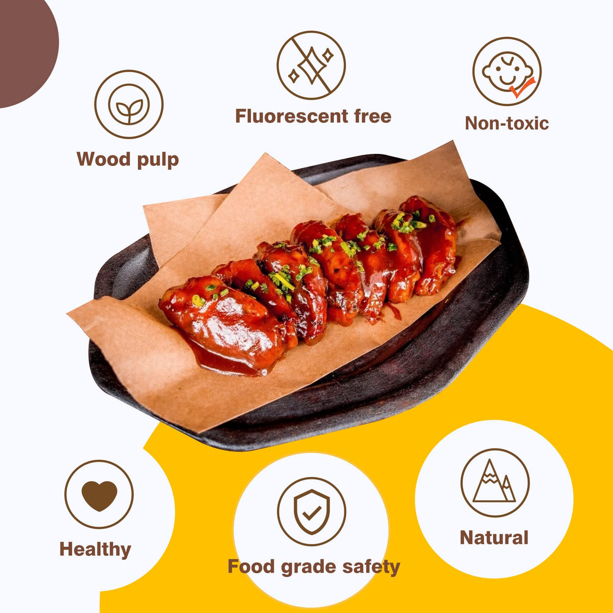 Katbite double-silicone-coated parchment offers non-stick performance for easy food release.