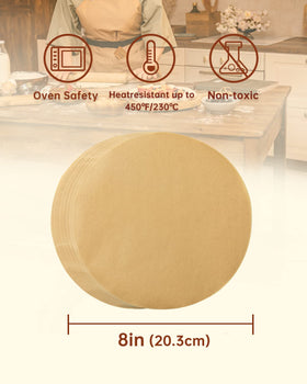 Katbite parchment with double silicone coating for clean, non-stick release from pans.
