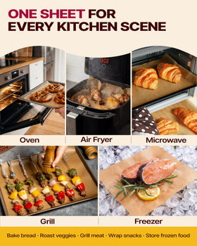 Katbite non-stick sheets promote clean trays after baking.