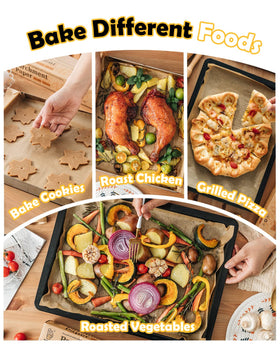Katbite fluorescence-free parchment paper features natural wood pulp for a clean baking surface.