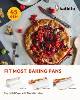 Katbite food-grade parchment with silicone coating for safe non-stick performance.