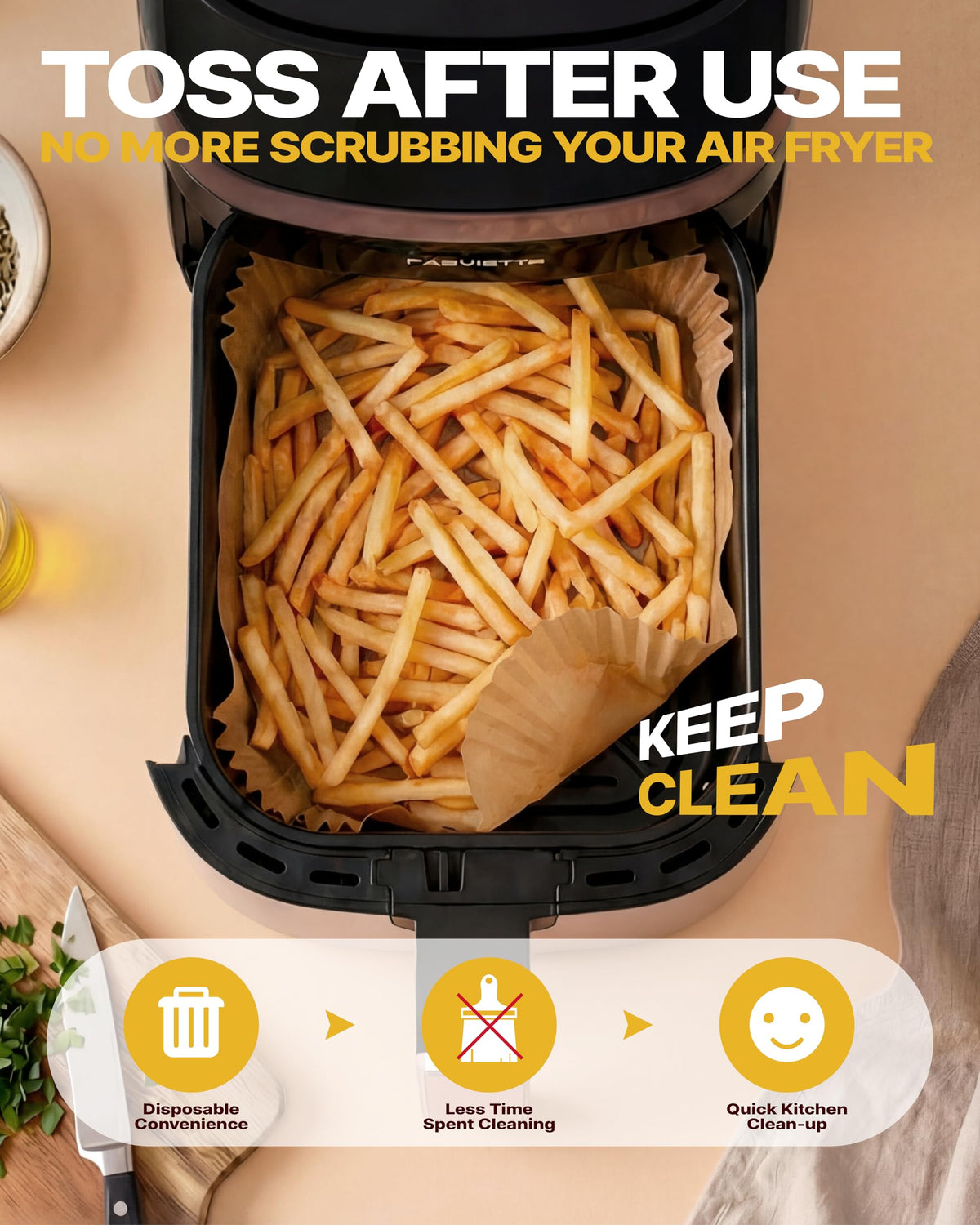 Katbite grease-proof liner supports versatile cooking from roasting to steaming.