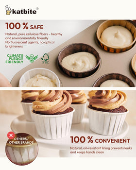 Katbite greaseproof parchment liners wide temperature range for versatile kitchen use.