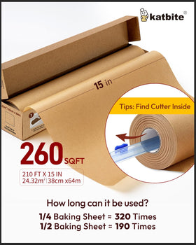 Katbite heavy-duty 45gsm parchment for sturdy baking and clean pans