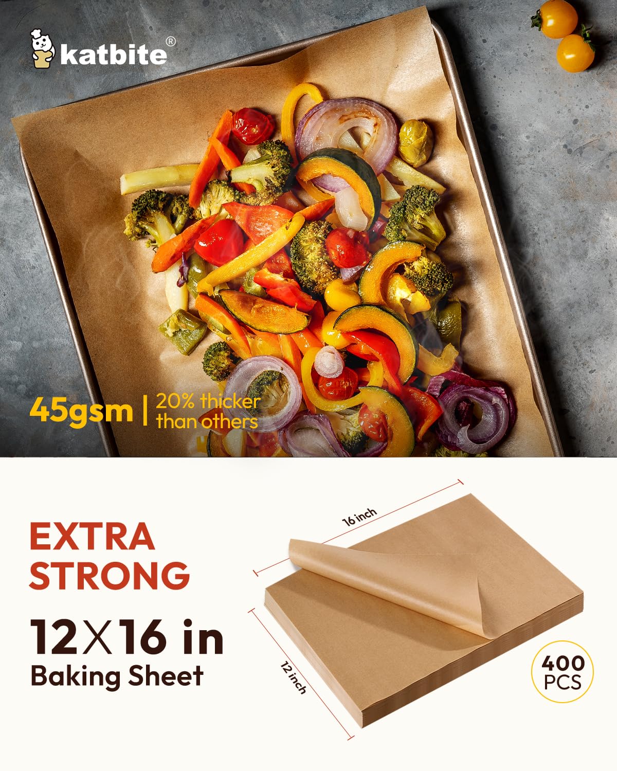 Katbite heavy-duty parchment with double silicone coating for easy release.
