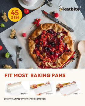 Katbite heavy-duty parchment paper 45gsm resists tearing.