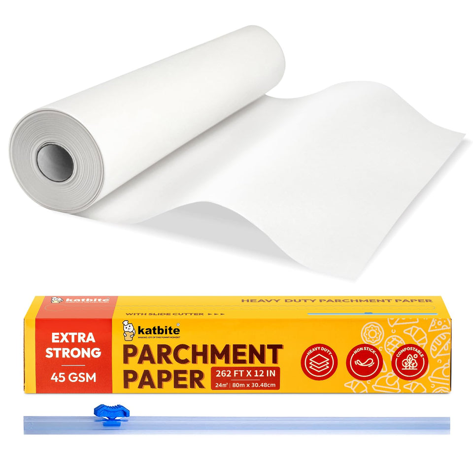 Katbite heavy-duty parchment roll with non-stick surface for easy release