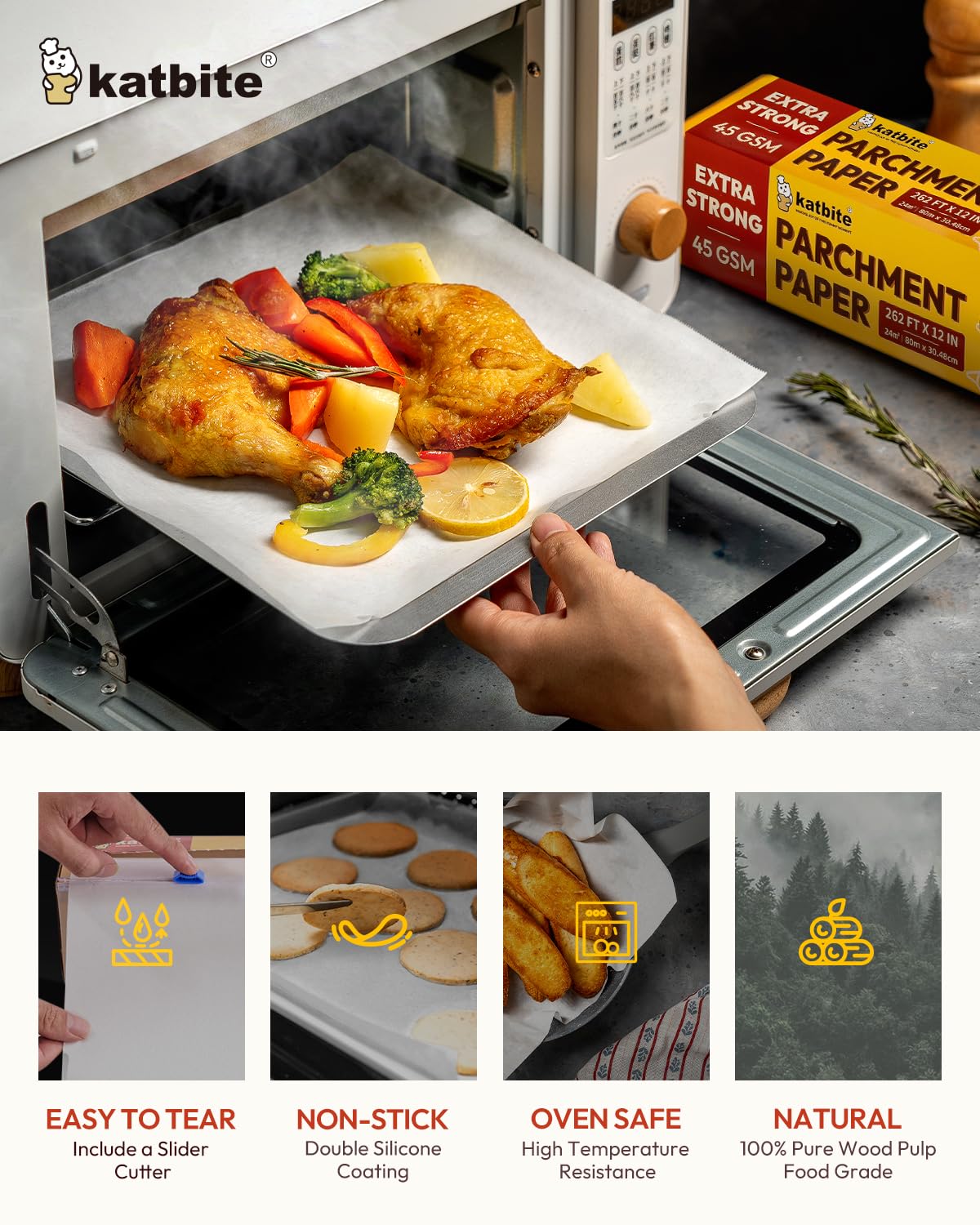 Katbite kosher FSC-certified parchment made from natural wood pulp with silicone coating