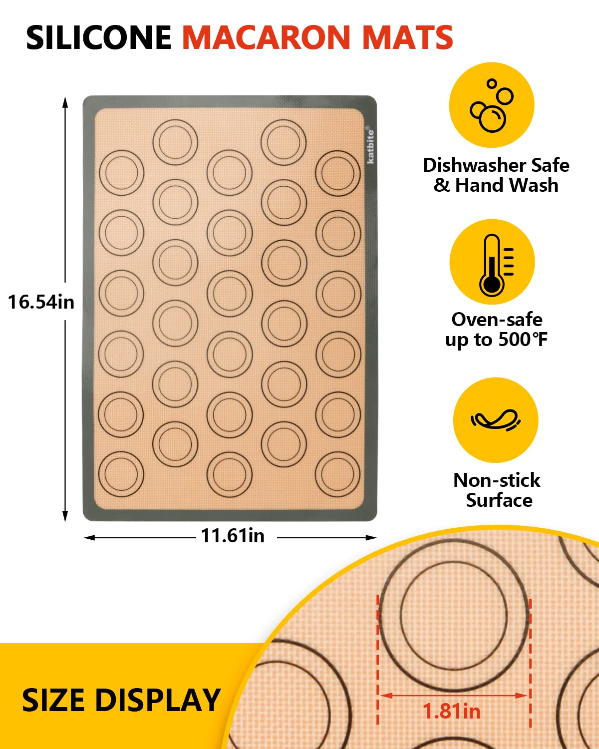 Katbite mat with printed grid templates for precise batter sizing