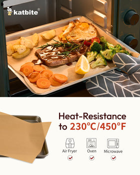Katbite unbleached parchment keeps foods from sticking and cleans up easily.