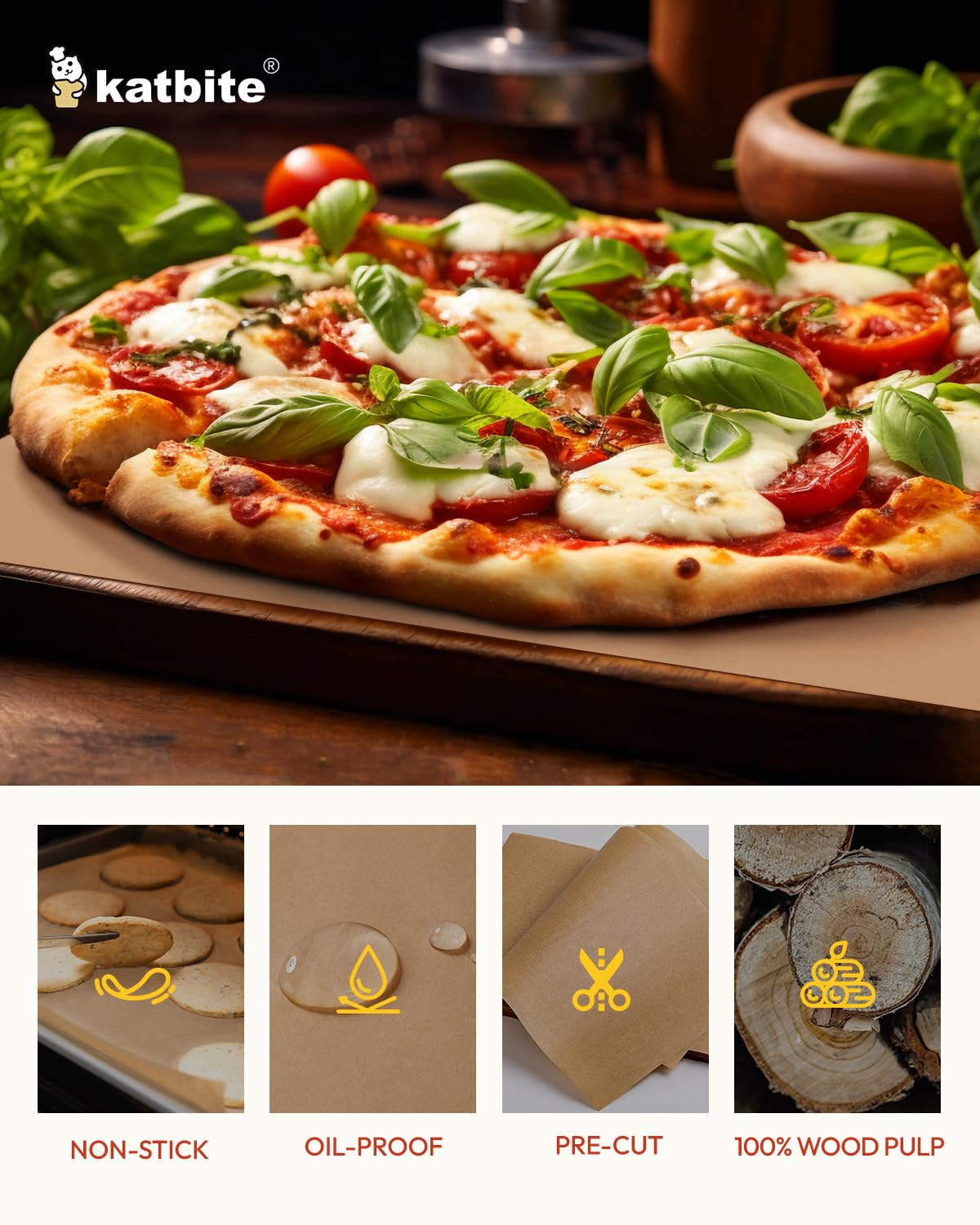 Katbite natural FSC-certified parchment paper from wood pulp