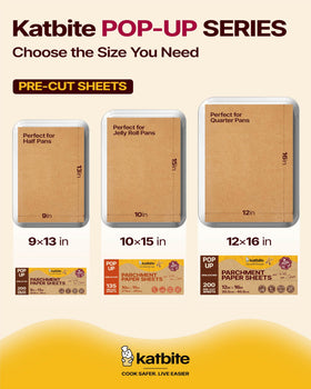 Katbite parchment sheets pre cut 12x16 for quarter sheet pans
