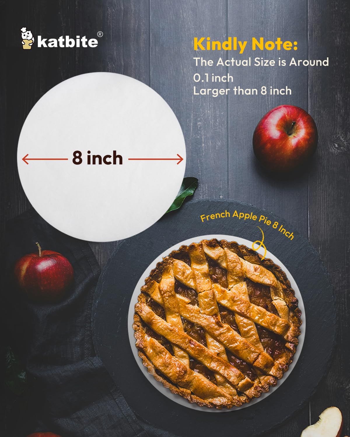Katbite parchment rounds with two-sided silicone coating for easy release