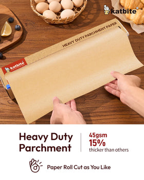 Katbite silicone-coated non-stick parchment prevents sticking and makes cleanup easy