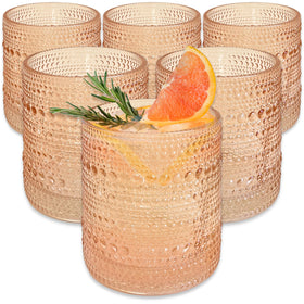 Kate Aspen rose gold 10oz hobnail cup highlighting pink texture for elegant cocktails