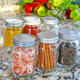 Kate Aspen solid lid mason jar 12oz, keeps beverages fresh at gatherings.