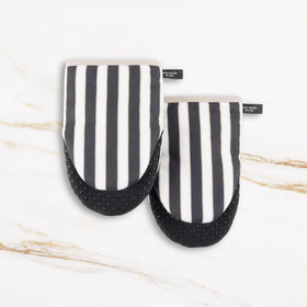 kate spade new york botanical stripe mini oven mitts show heat-resistant comfort in the kitchen.