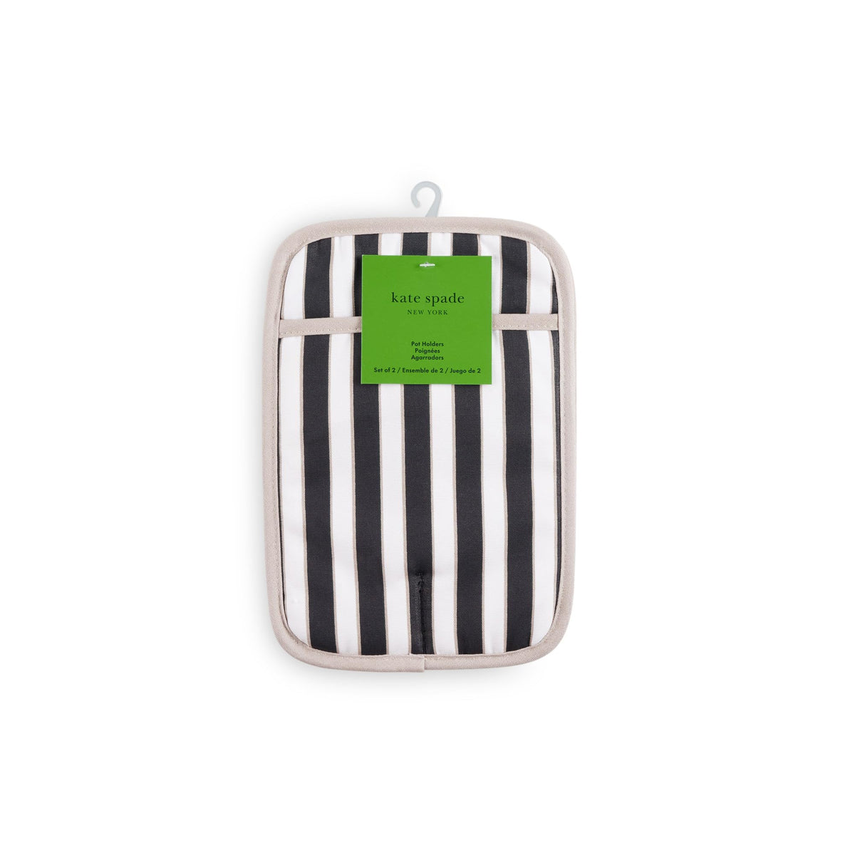 kate spade new york botanical stripe pot holder soft quilted lining.