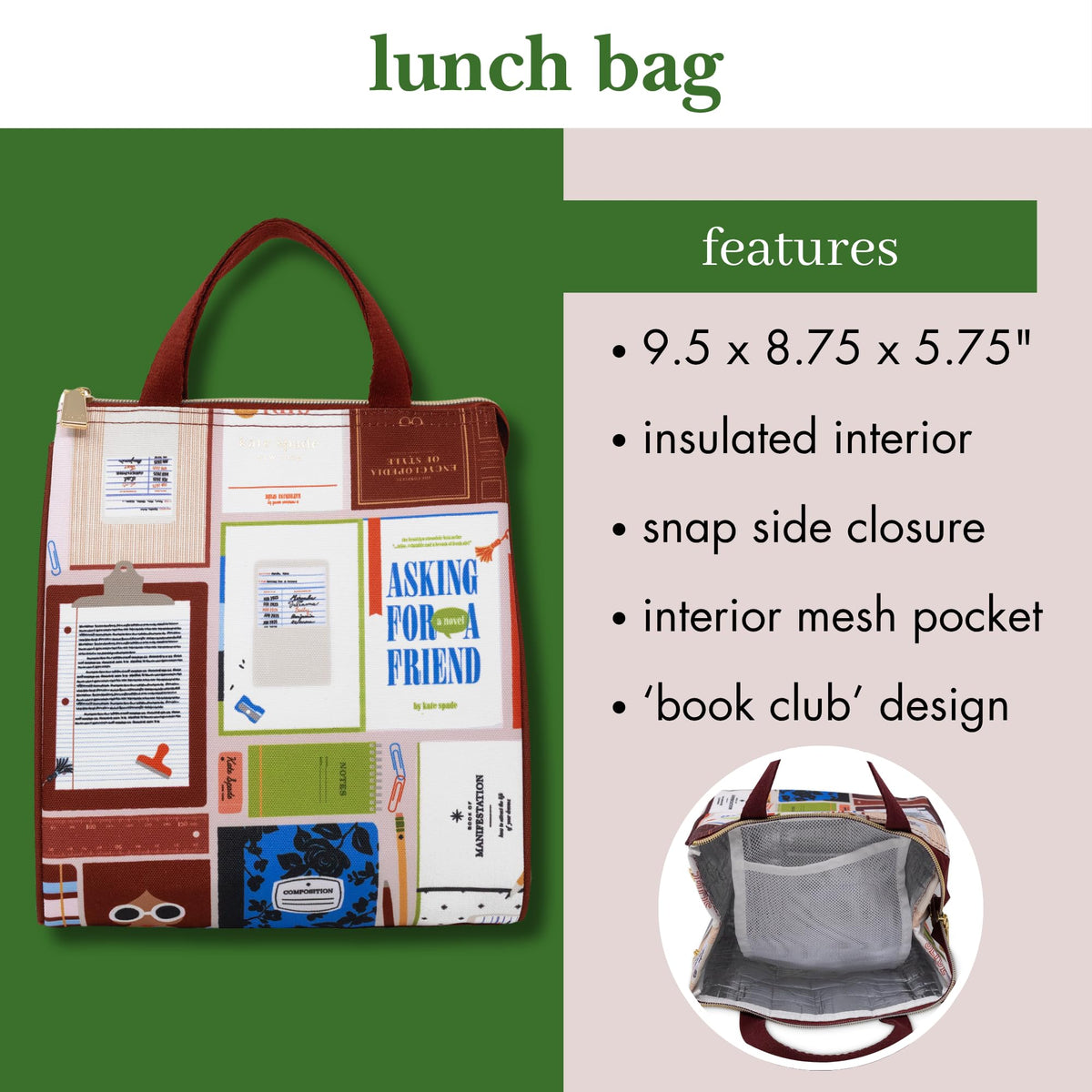 kate spade new york durable zipper closure protects items while traveling