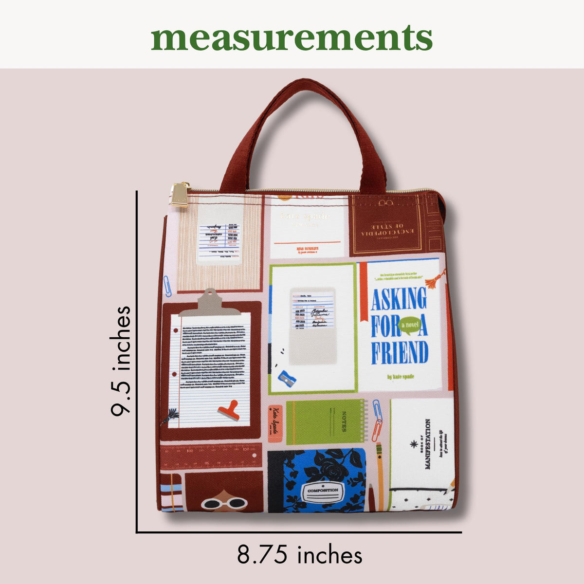 kate spade new york flat base keeps bags stable on countertops