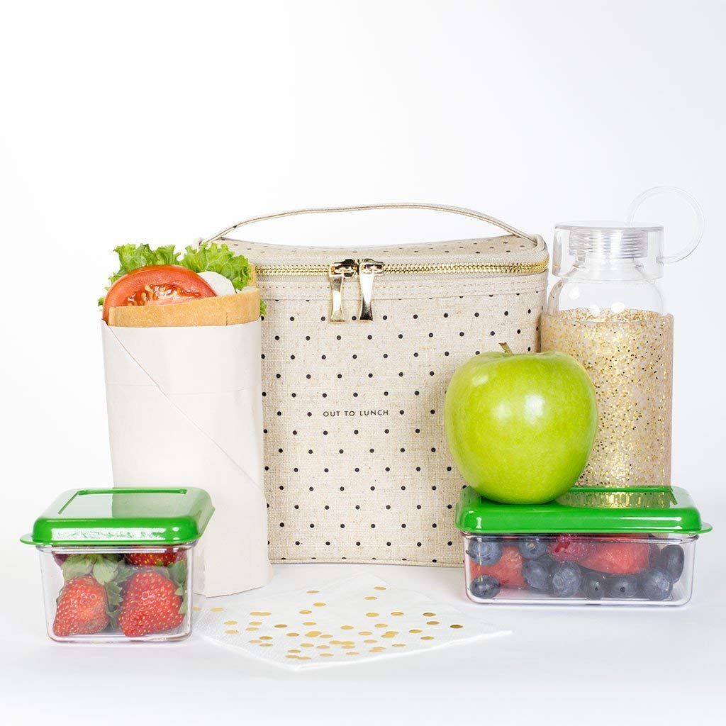 kate spade new york insulated lunch tote deco dots compact size for on the go