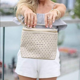 kate spade new york insulated lunch tote deco dots flat base prevents tipping
