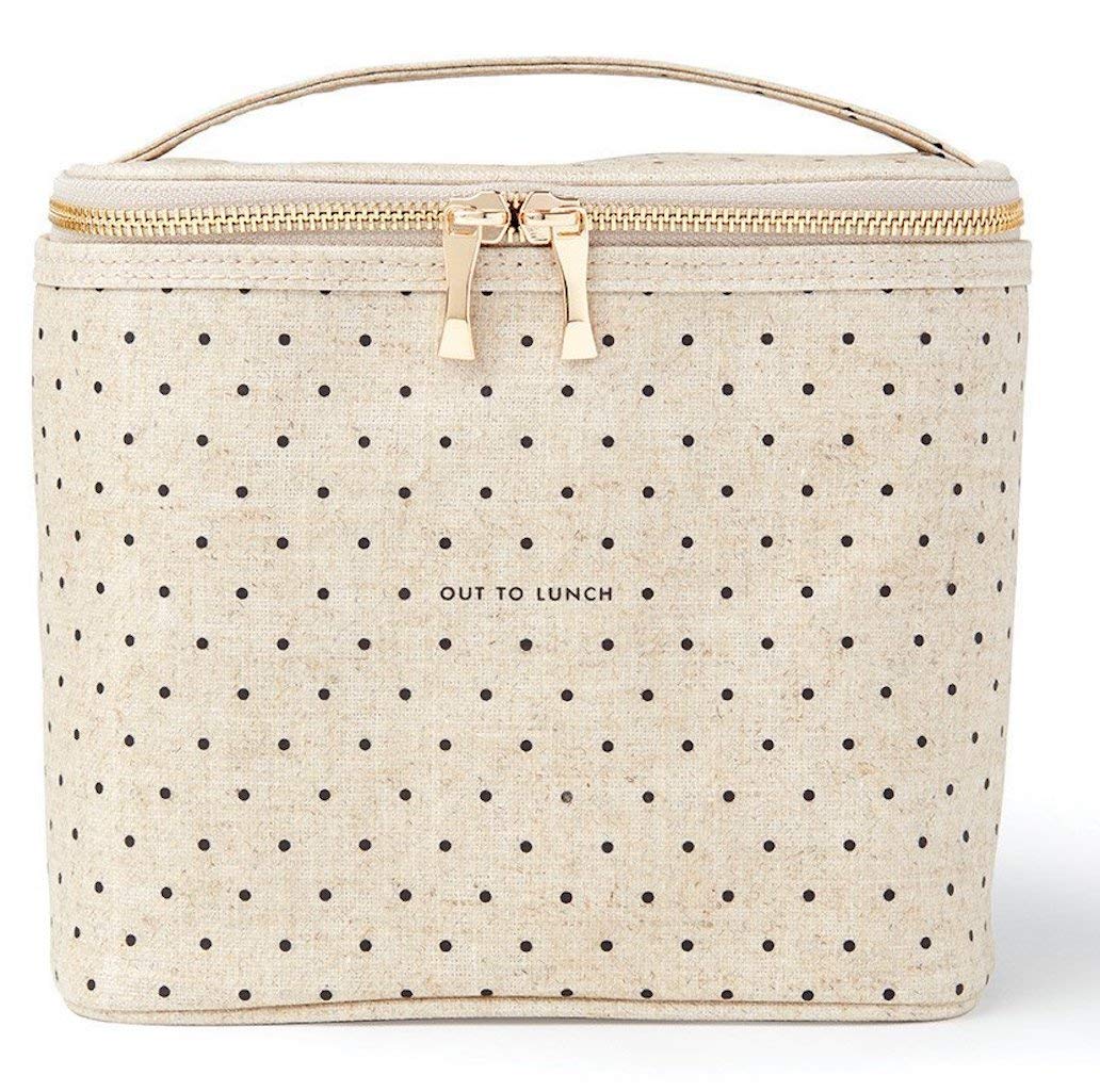 kate spade new york insulated lunch tote deco dots front view keeps foods fresh