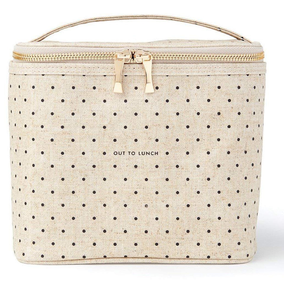 kate spade new york insulated lunch tote deco dots front view keeps foods fresh