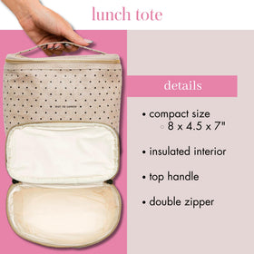 kate spade new york insulated lunch tote deco dots interior thermal lining maintains freshness