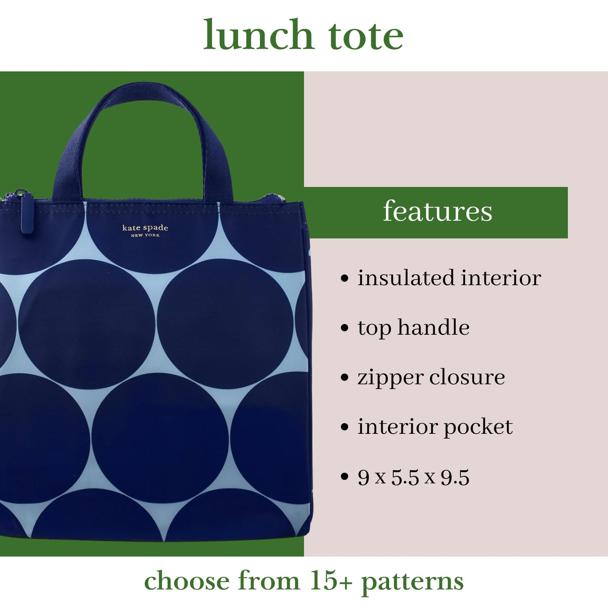 kate spade new york insulated interior keeps snacks fresh