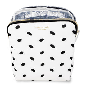kate spade new york insulated snack bag keeper almond dot silver-lined interior preserves freshness
