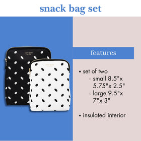 kate spade new york reusable snack bag keeper wipe-clean interior for easy maintenance