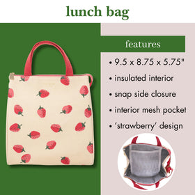 kate spade new york lunch bag strawberries handles for easy carry