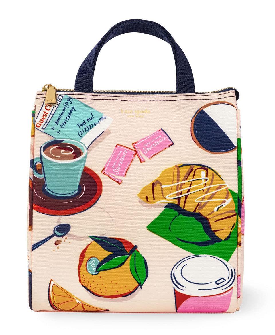kate spade new york portable soft cooler lunch bag with front logo for daily use