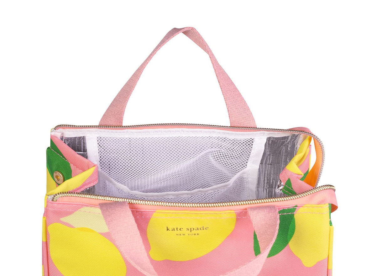 kate spade new york portable soft cooler lunch bag top zip closure keeps items secure.