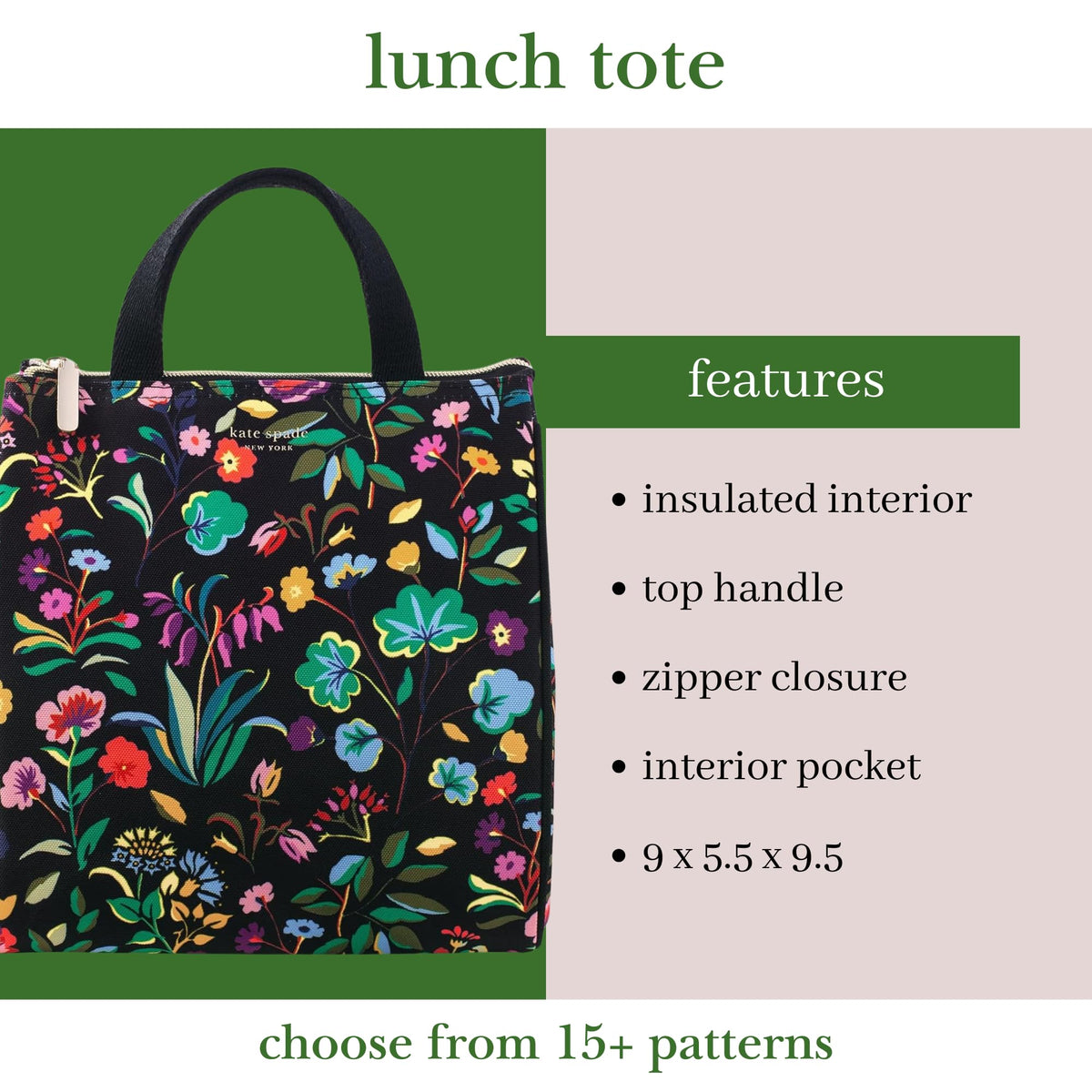 kate spade new york premium design lunch tote with top handles for easy carrying