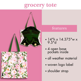 kate spade new york collapsible tote sized for groceries and bottles.