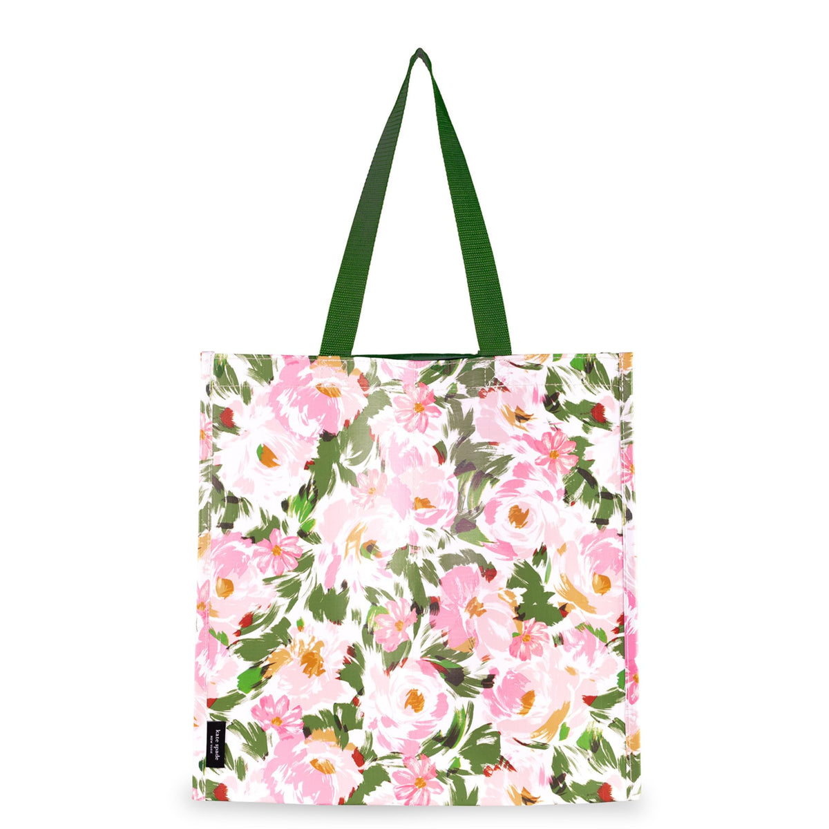 kate spade new york reusable bag folded compactly for easy storage.