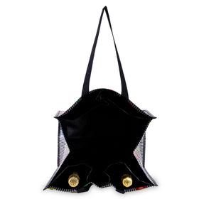 built-in bottle pockets keep bottles upright and secure during shopping trips.