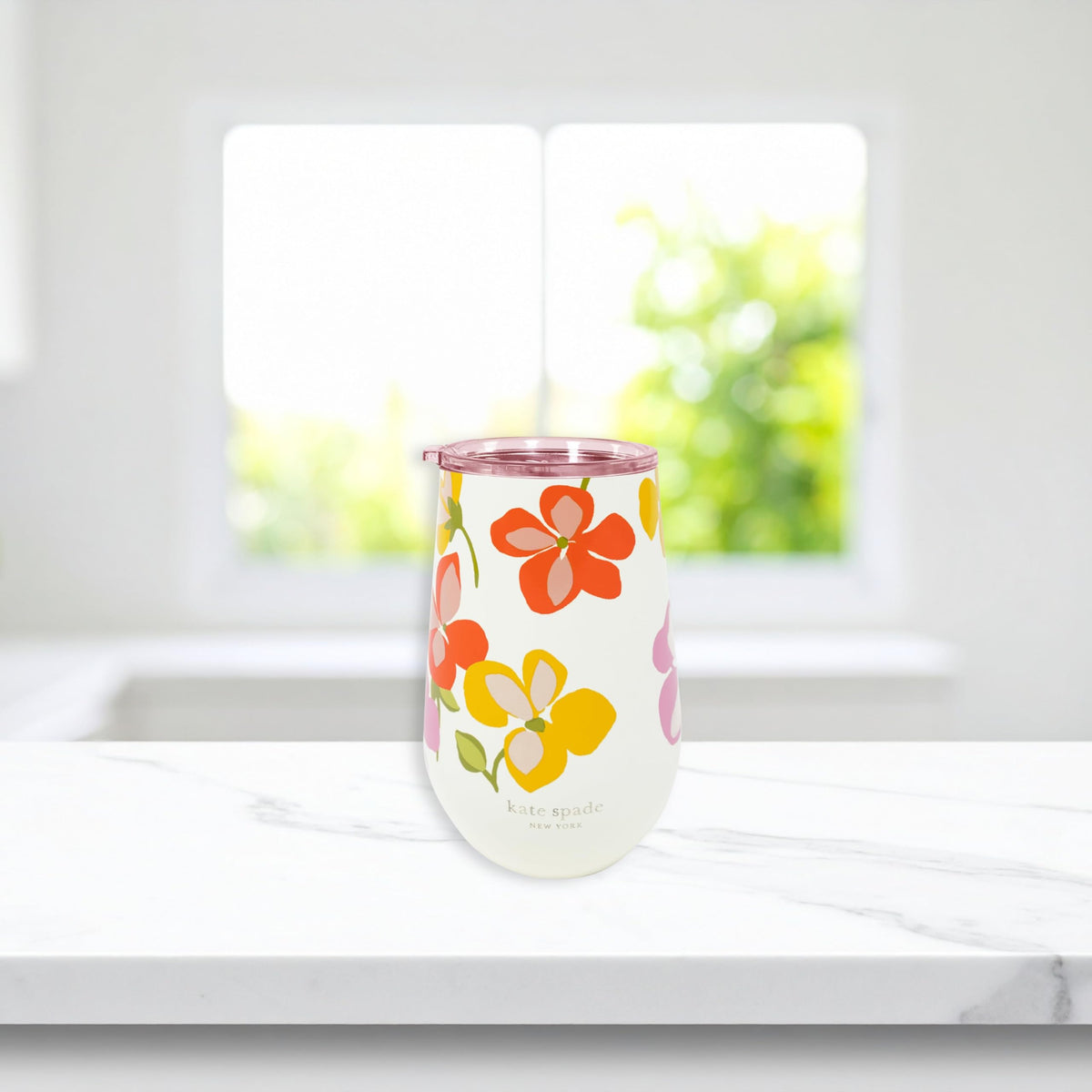kate spade new york travel-friendly tumbler fits most cupholders