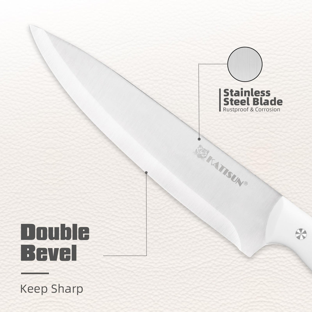 KATISUN stainless steel blades close-up showcasing sharp edge